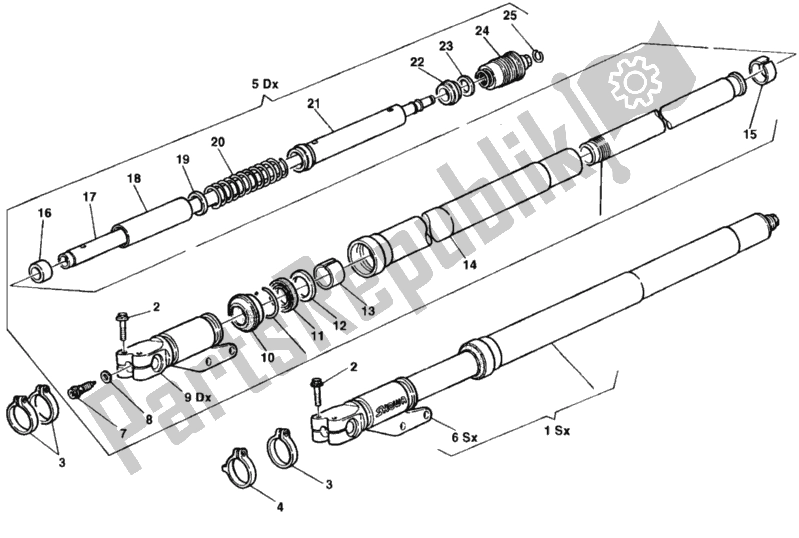 Wszystkie części do Przedni Widelec Ducati Superbike 916 Senna 1998